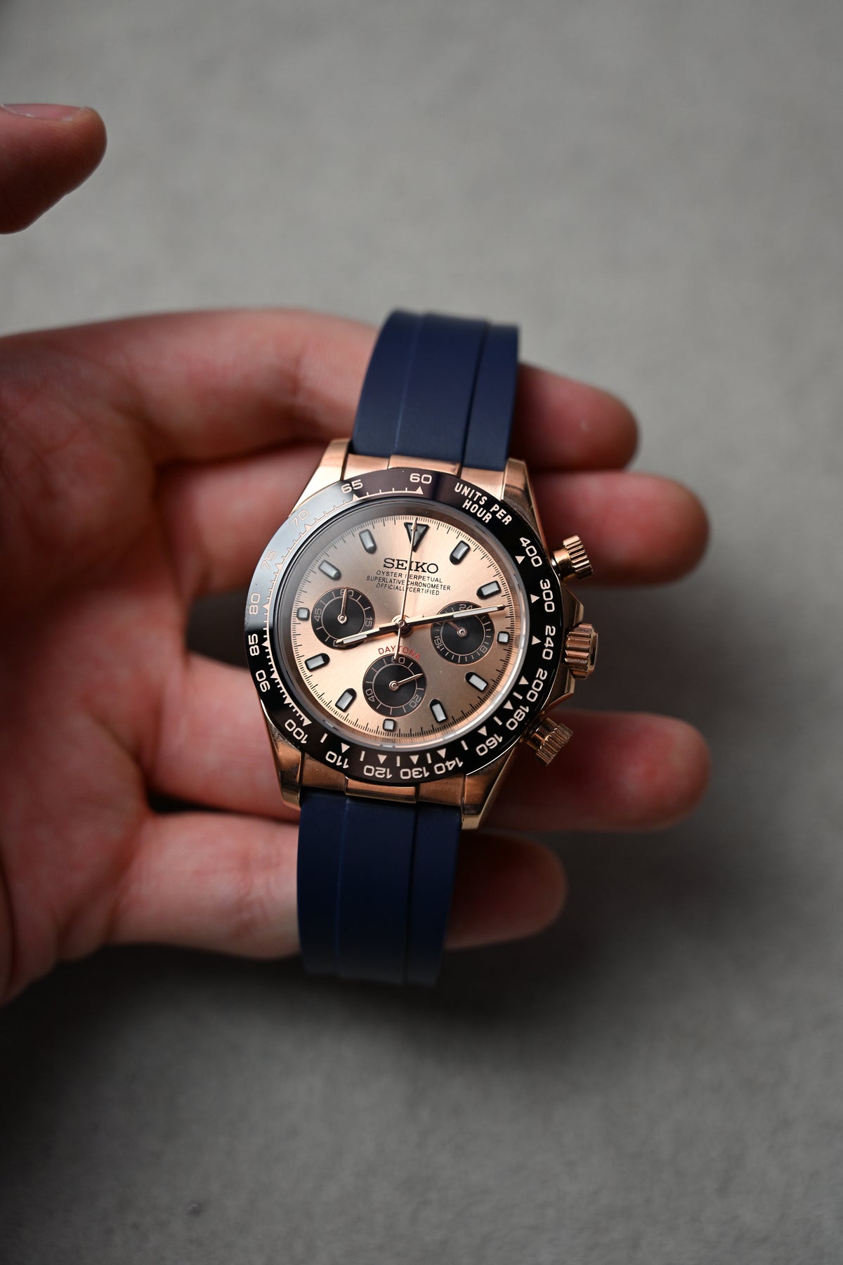 Daytona Rose Gold Pink – ceas asamblat de Alexie Collection, poza 4