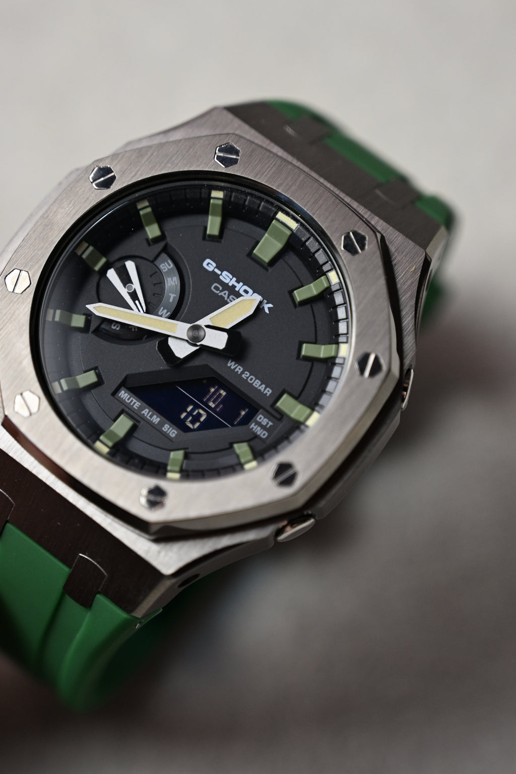 G-Shock Custom Steel Green – ceas asamblat de Alexie Collection, poza 2