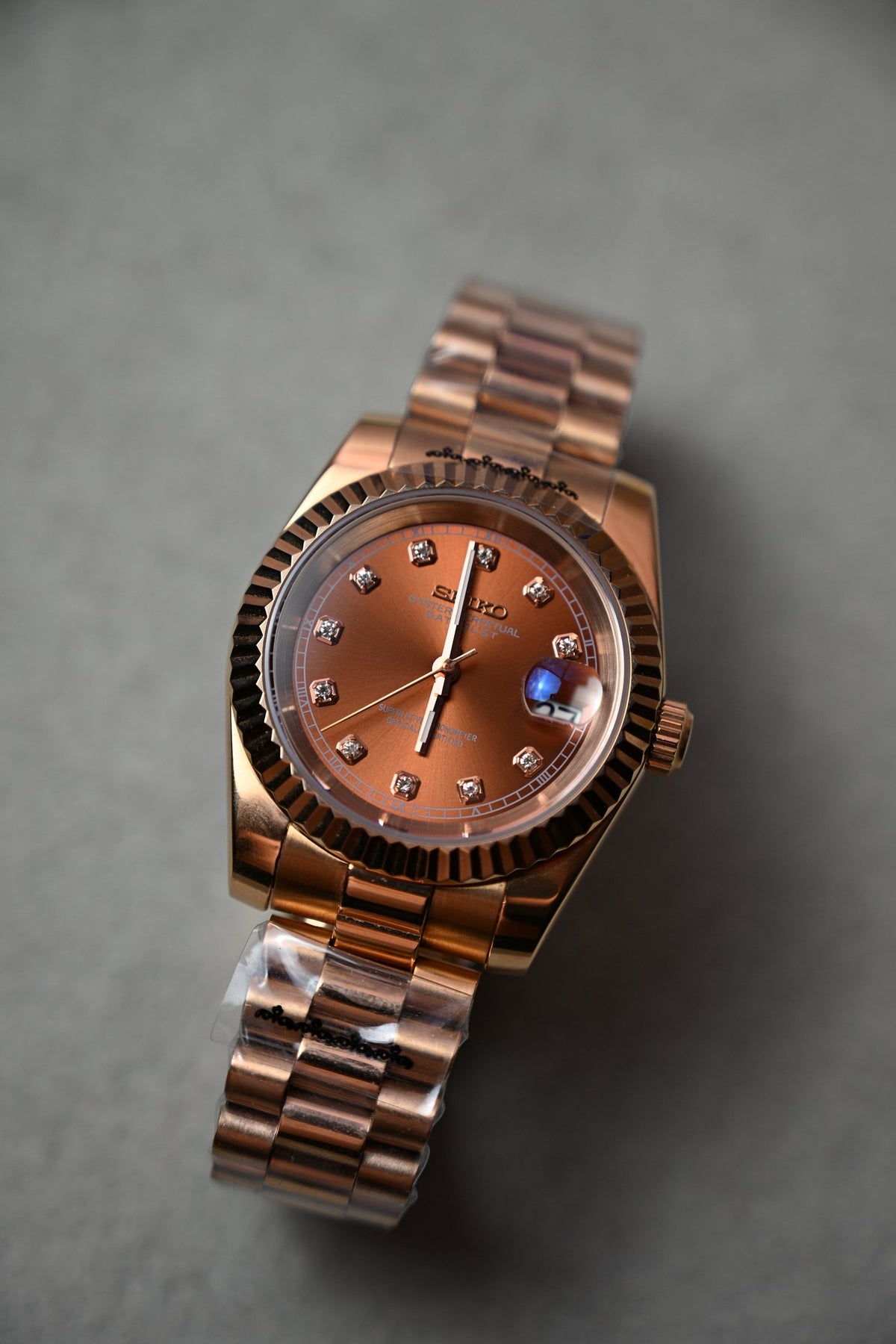 Datejust Full Rose Gold Diamonds – ceas asamblat de Alexie Collection