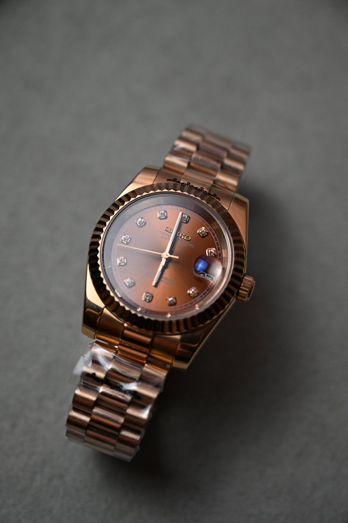 Datejust Full Rose Gold Diamonds – ceas asamblat de Alexie Collection