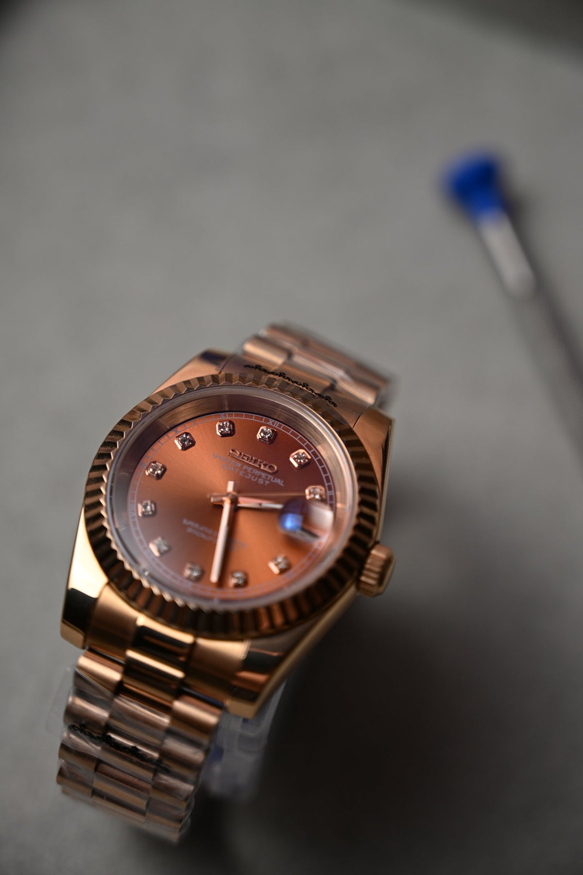 Datejust Full Rose Gold Diamonds – ceas asamblat de Alexie Collection