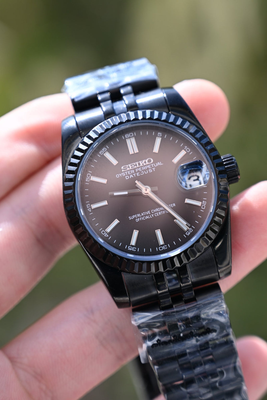 Datejust Black Chocolate – ceas asamblat de Alexie Collection