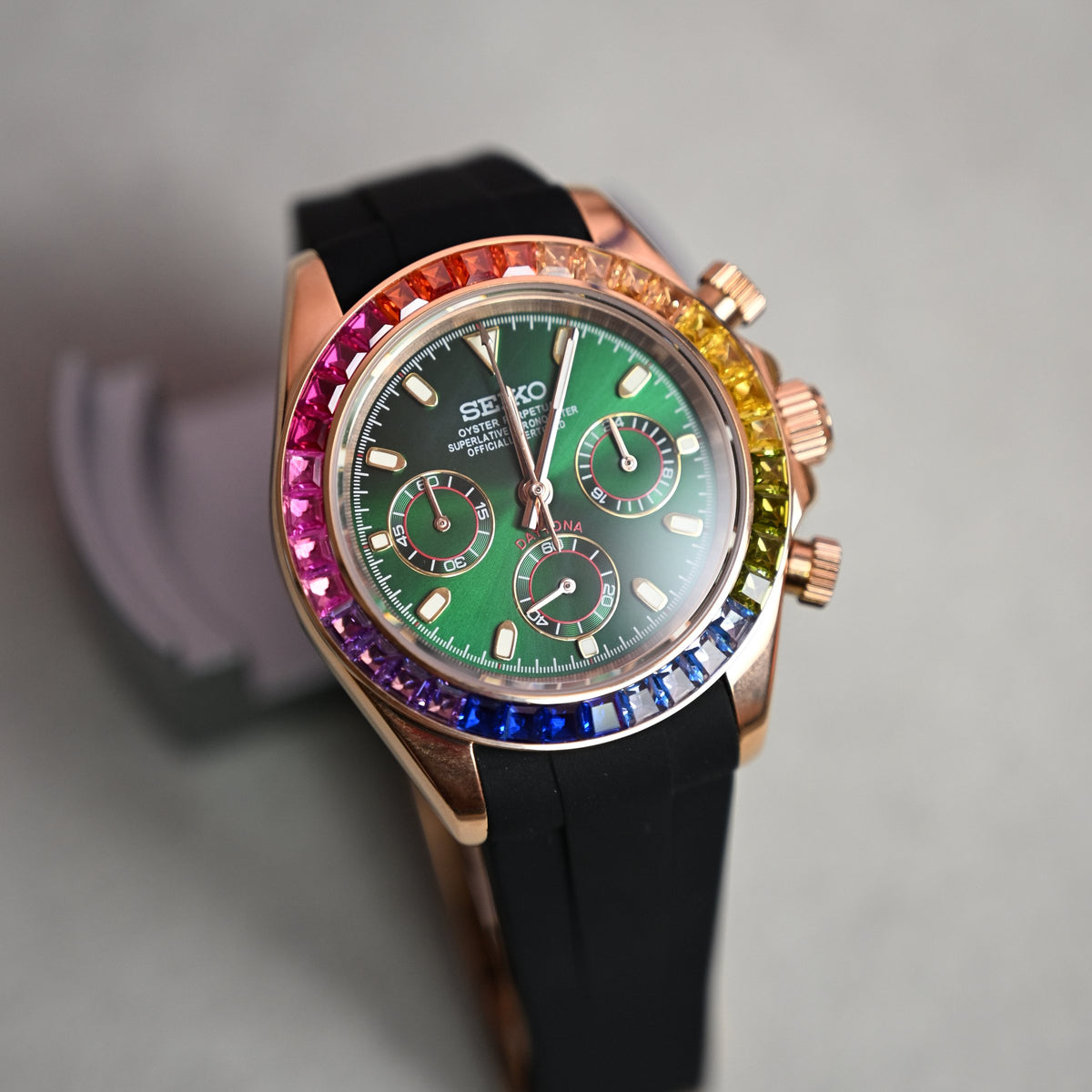 Daytona Rainbow Green – ceas asamblat de Alexie Collection