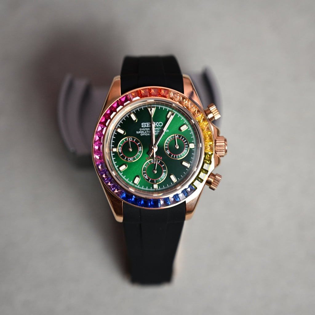 Daytona Rainbow Green – ceas asamblat de Alexie Collection