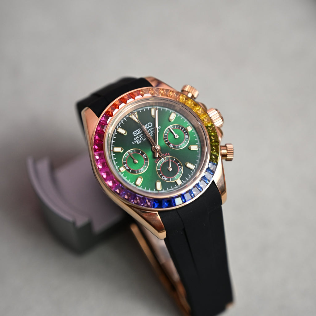 Daytona Rainbow Green – ceas asamblat de Alexie Collection