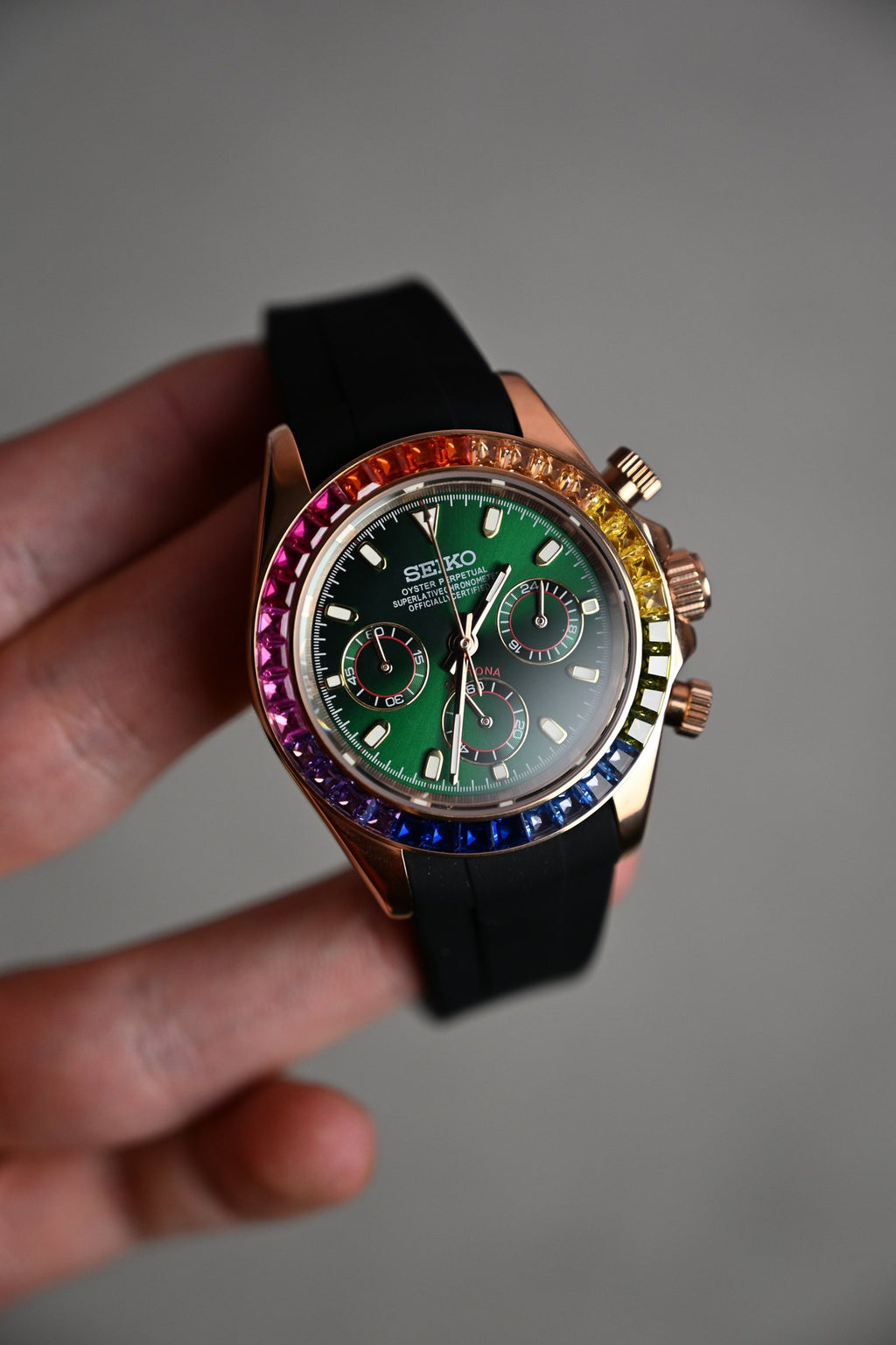 Daytona Rainbow Green – ceas asamblat de Alexie Collection