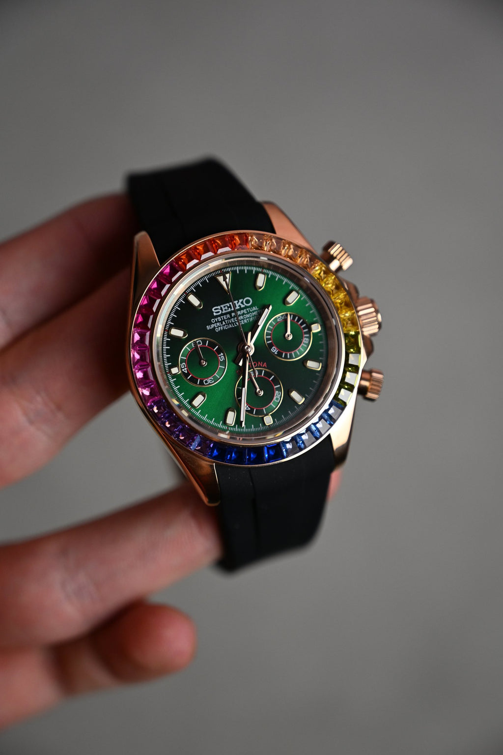 Daytona Rainbow Green – ceas asamblat de Alexie Collection