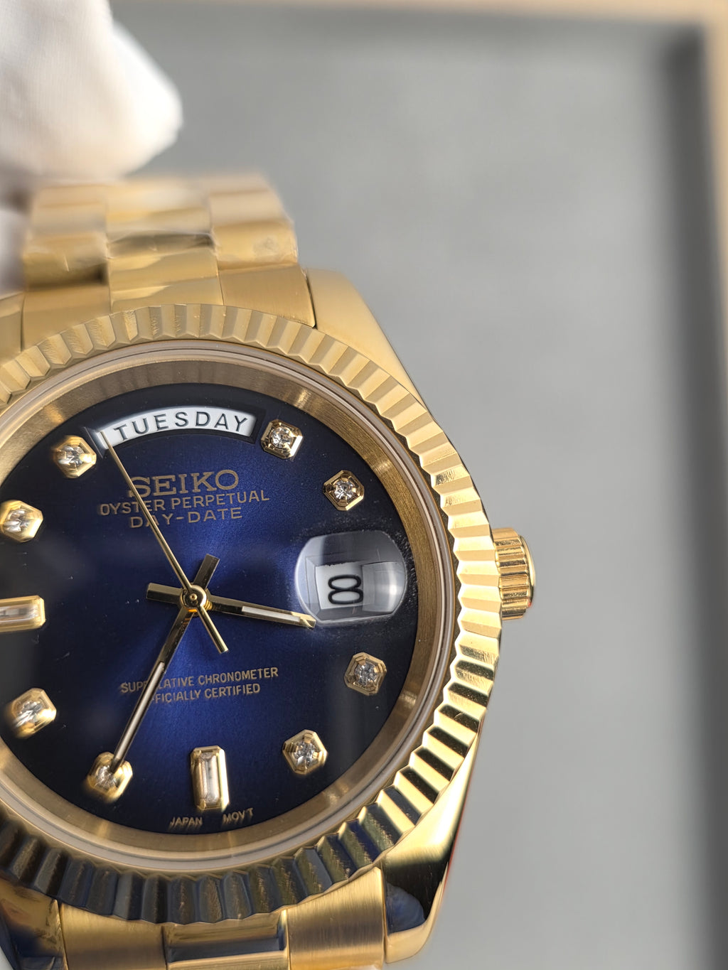 Seiko Day-Date Blue