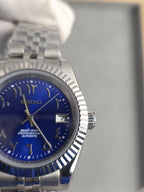 Seiko Date Just Blue Arab Numbers